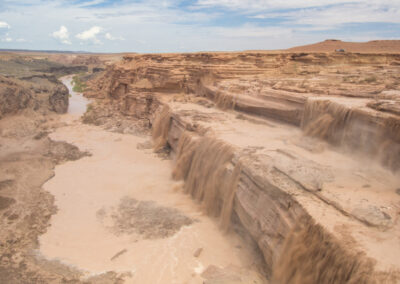 Overview of Grand Falls or Chocolate Falls in Arizona