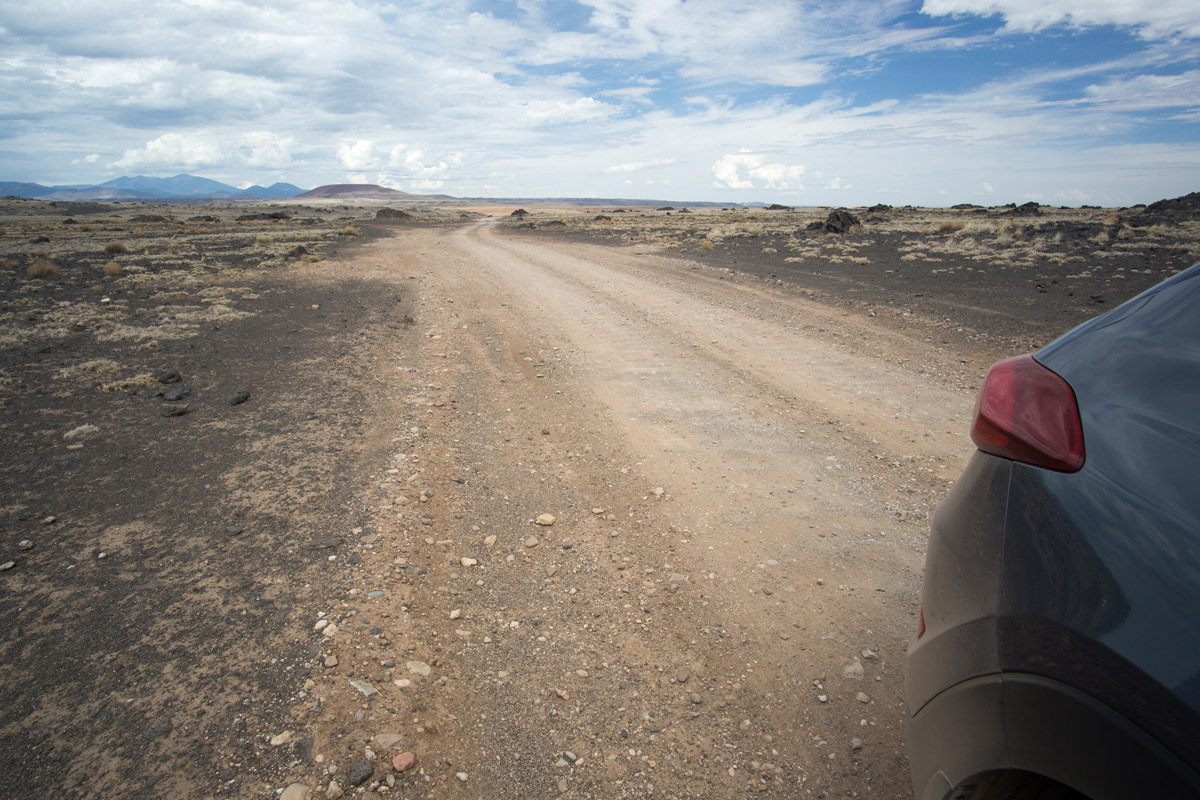 The road conditions of Grand Falls or Chocolate Falls in Arizona