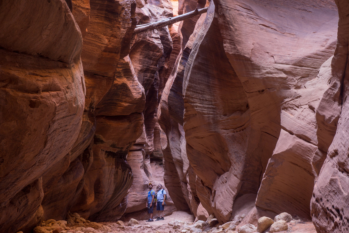 Hiking in Buckskin Gulch Slot Canyon in Utah and Arizona