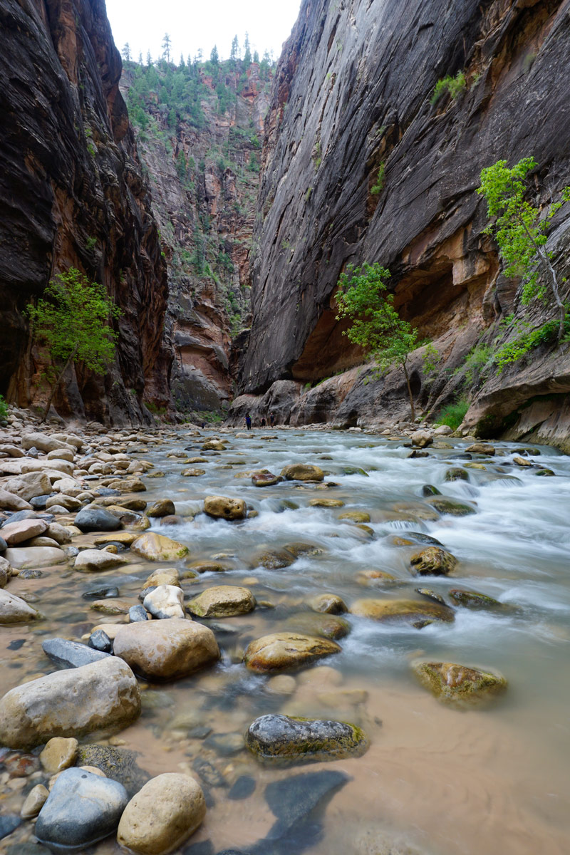 Zion Narrows Canyon Hiking Waterfall