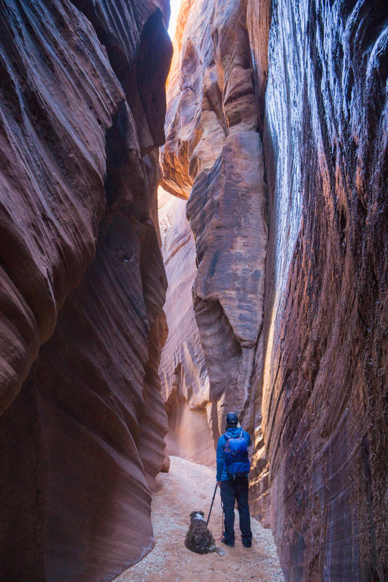 Hiking Buckskin Gulch from Wire Pass Trailhead