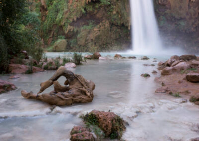View of some of the smaller pools at the base of Havasu Falls.