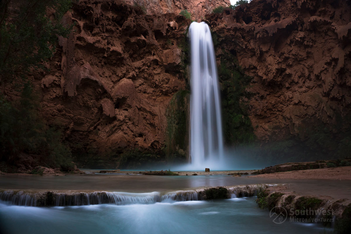 Mooney Falls during first light of day. Before sunrise.