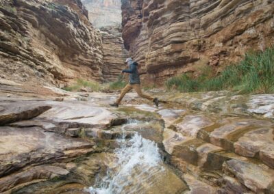 Hermit Canyon's slot canyon and waterfalls.